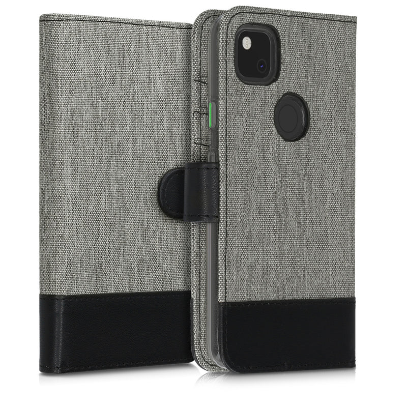 kwmobile Wallet Case compatible with Google Pixel 4a - Case with Stand - Phone Cover Card Slots