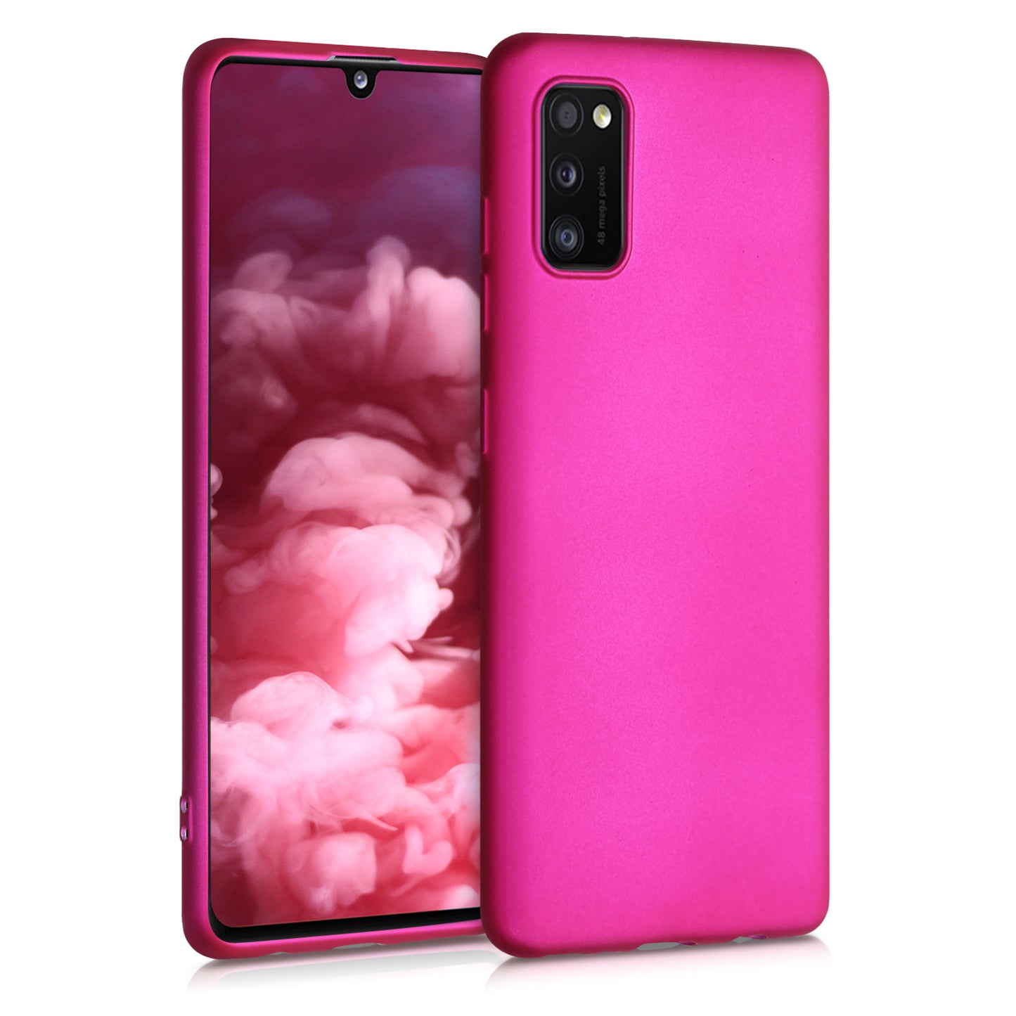 kwmobile Phone Case for Samsung Galaxy A41 - Metallic Shimmer Silicone Case - Protective Cover