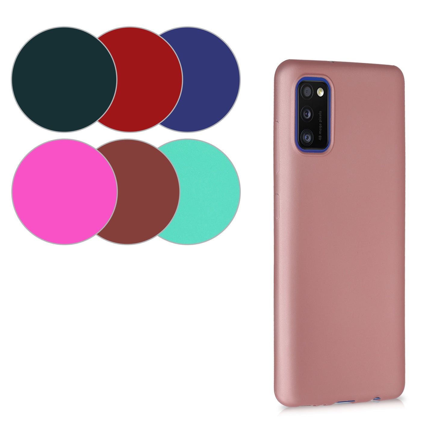 kwmobile Phone Case for Samsung Galaxy A41 - Metallic Shimmer Silicone Case - Protective Cover