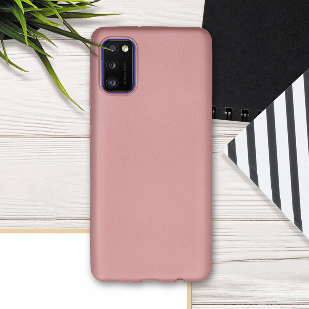 kwmobile Phone Case for Samsung Galaxy A41 - Metallic Shimmer Silicone Case - Protective Cover