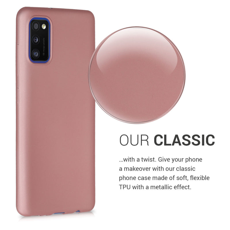kwmobile Phone Case for Samsung Galaxy A41 - Metallic Shimmer Silicone Case - Protective Cover