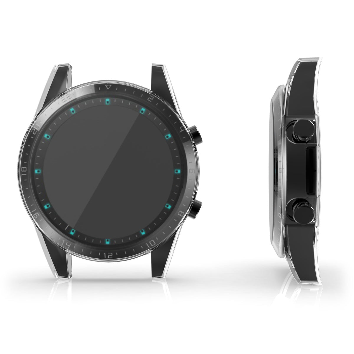 kwmobile Silicone Case for Huawei Watch GT2 (46mm) Protective Cover Full Body Display Cover Set