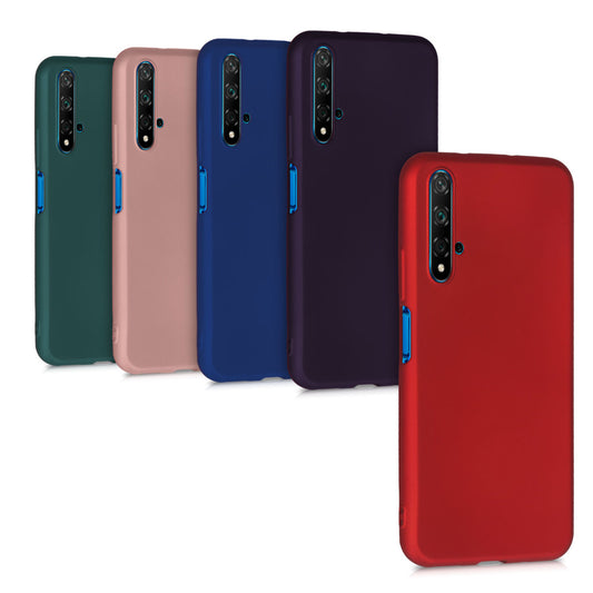 kwmobile Case kompatibel mit Huawei Nova 5T Hülle - Schutzhülle aus Silikon metallisch schimmernd - Handyhülle Metallic Blau Metallic Blau  