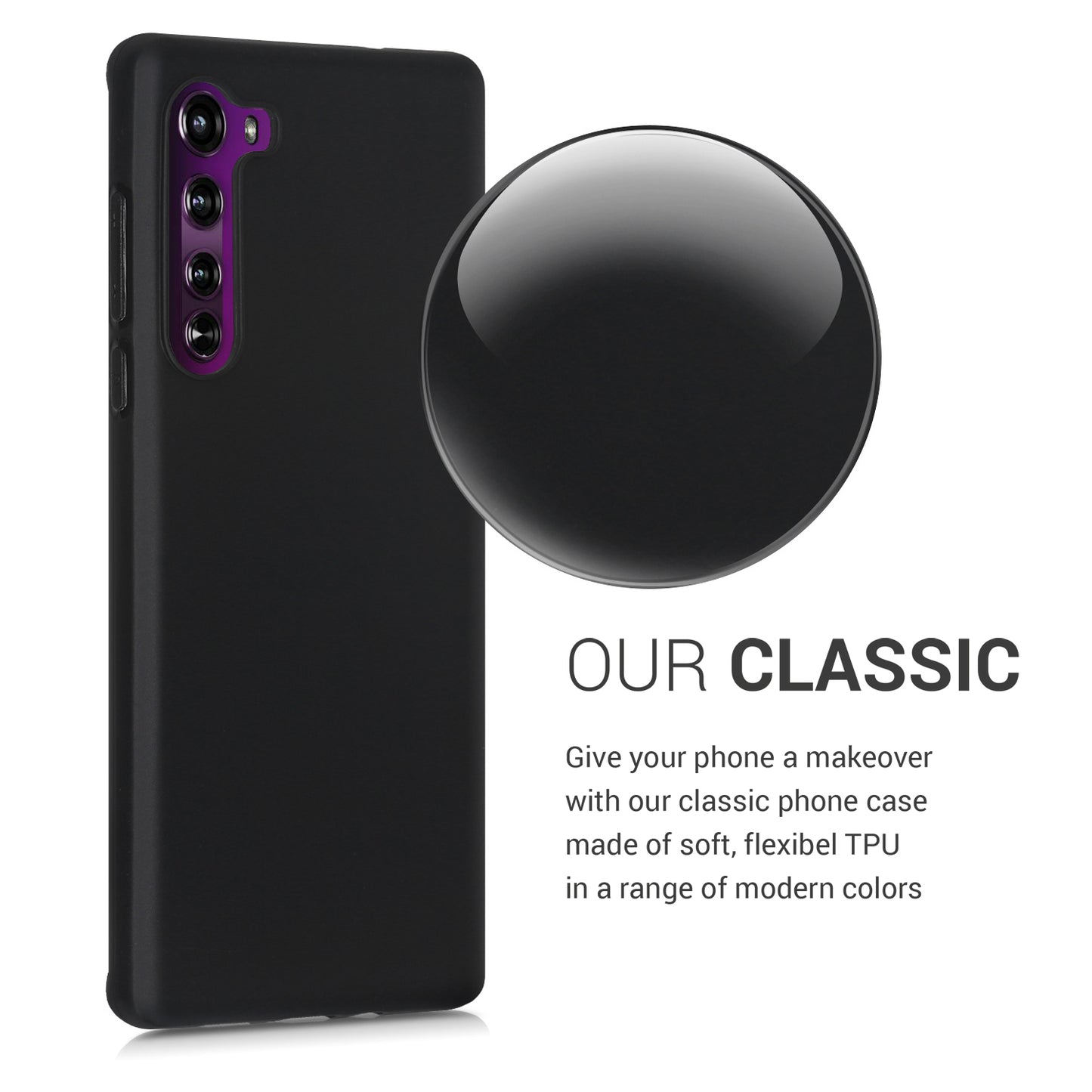 TPU Case for Motorola Edge (2020) in Matte Black