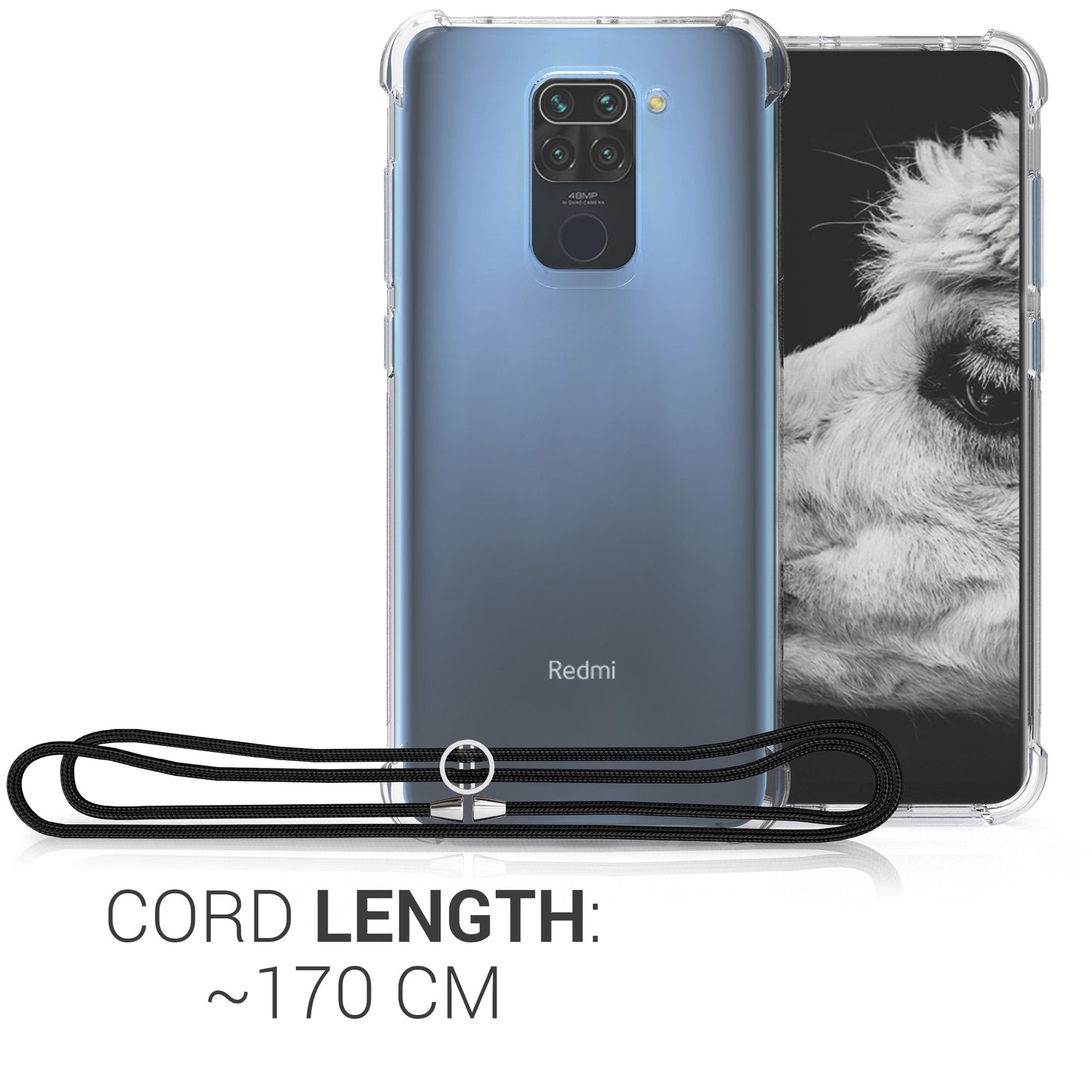 kwmobile Necklace Case Compatible with Xiaomi Redmi Note 9 Case