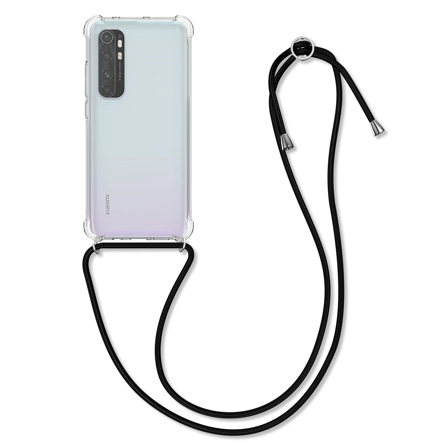 kwmobile Necklace Case compatible with Xiaomi Mi Note 10 Lite Silicone Cover with Lanyard Phone Case