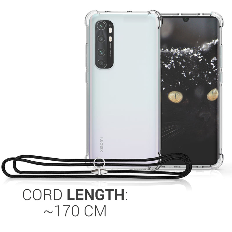 kwmobile Necklace Case compatible with Xiaomi Mi Note 10 Lite Silicone Cover with Lanyard Phone Case