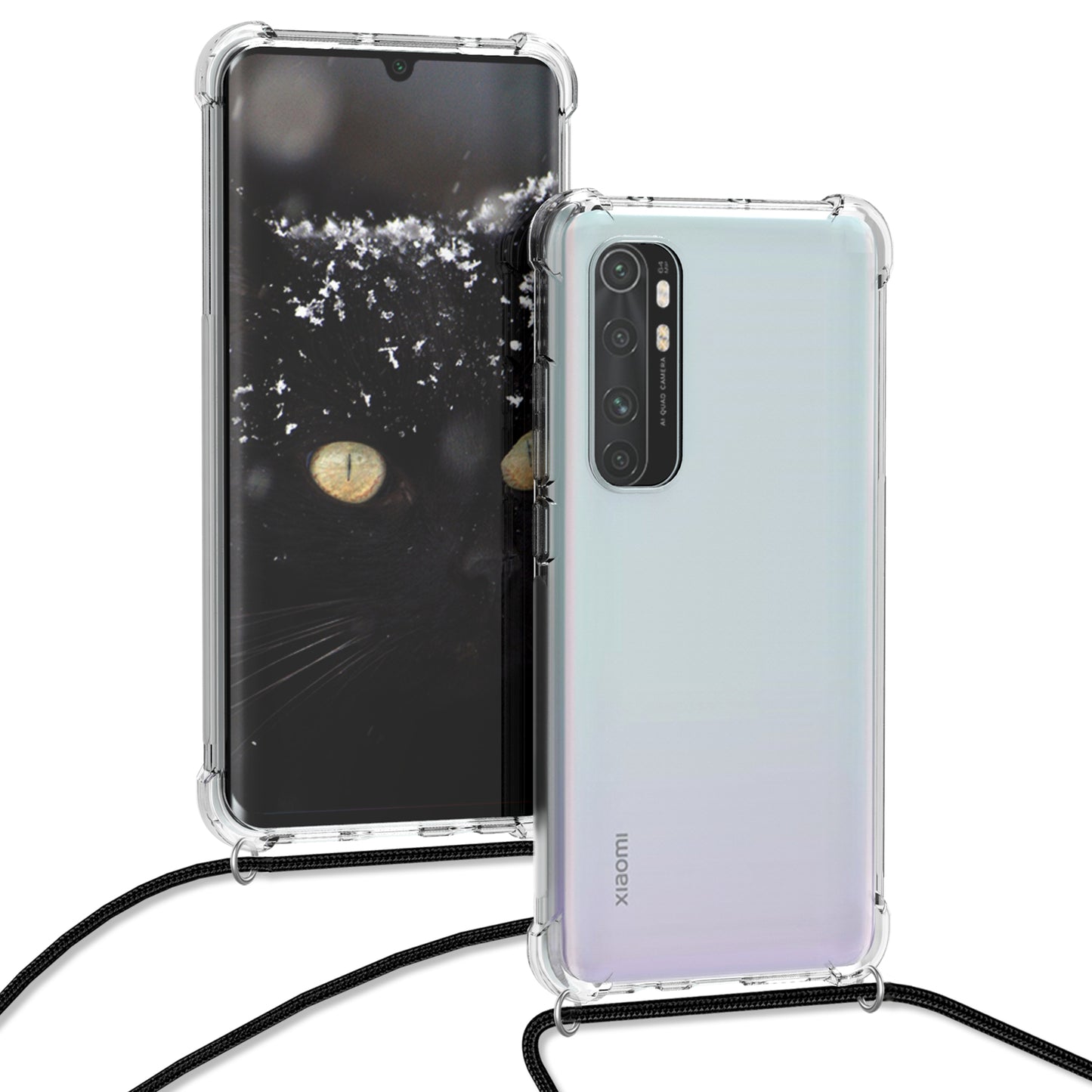 kwmobile Necklace Case compatible with Xiaomi Mi Note 10 Lite Silicone Cover with Lanyard Phone Case