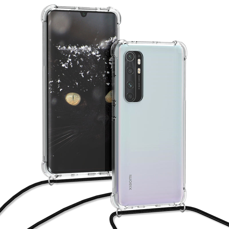 kwmobile Necklace Case compatible with Xiaomi Mi Note 10 Lite Silicone Cover with Lanyard Phone Case