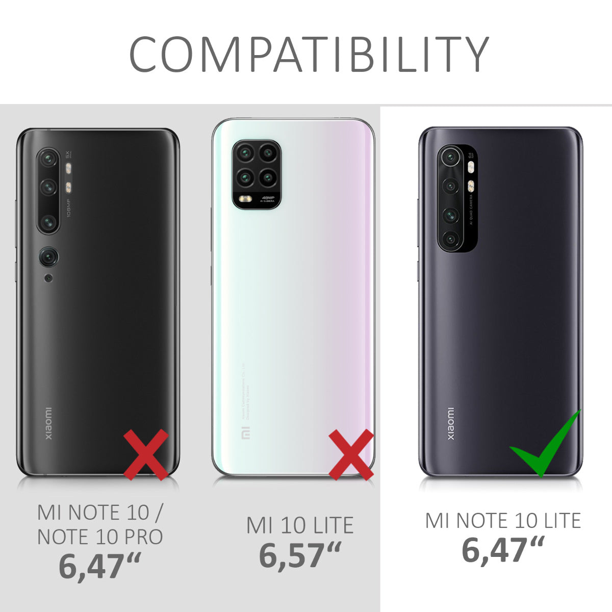 kwmobile Case Compatible with Xiaomi Mi Note 10 Lite - Silicone Transparent Cover