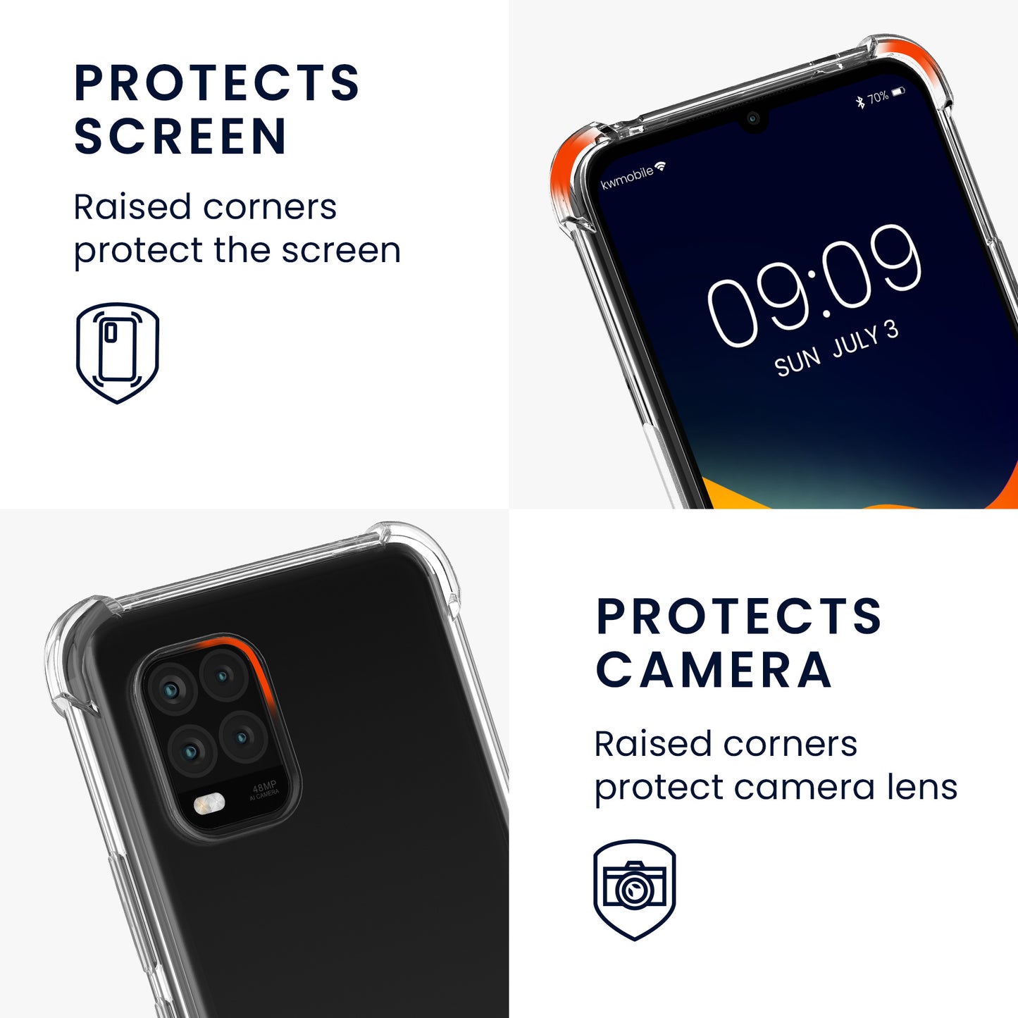 kwmobile Necklace Case compatible with Xiaomi Mi 10 Lite (5G) - Silicone Cover with Lanyard - Strap Phone Case