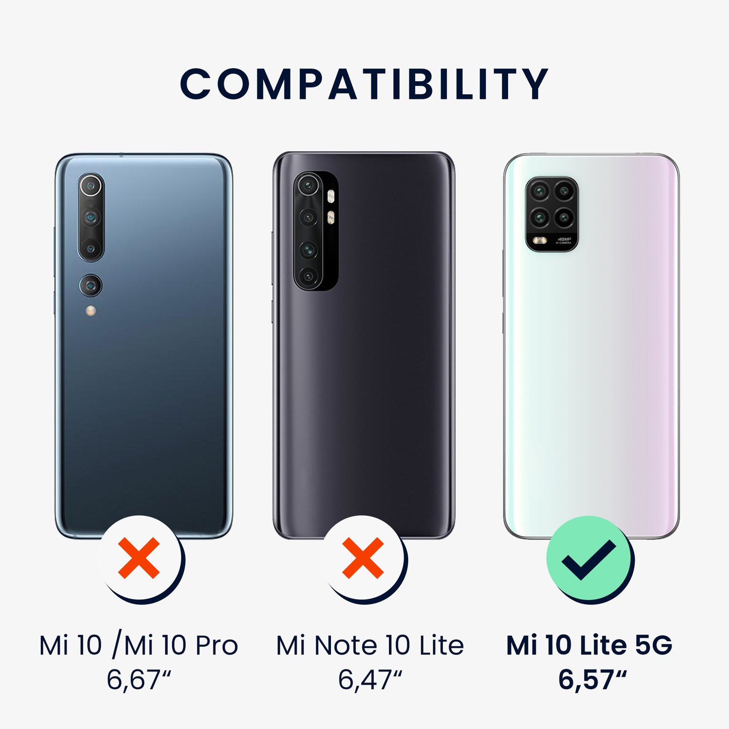 kwmobile Necklace Case compatible with Xiaomi Mi 10 Lite (5G) - Silicone Cover with Lanyard - Strap Phone Case