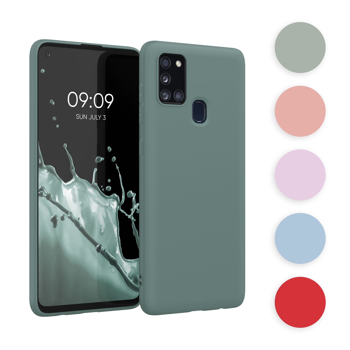 kwmobile Hülle kompatibel mit Samsung Galaxy A21s Hülle - weiches TPU Silikon Case - Cover geeignet für kabelloses Laden - Coconut Swirl Coconut Swirl  