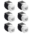kwmobile 12x Keystone Modul für CAT6 Kabel - 1 Gbit/s ungeschirmt Kunststoff Gehäuse Schnappverschluss - Anschluss Modular Patchpanel werkzeugfrei Schwarz  