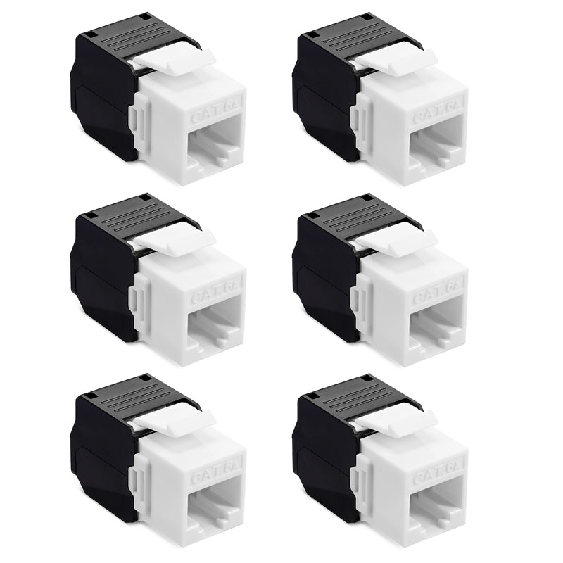 kwmobile 12x Keystone Modul für CAT6 Kabel - 1 Gbit/s ungeschirmt Kunststoff Gehäuse Schnappverschluss - Anschluss Modular Patchpanel werkzeugfrei Schwarz  