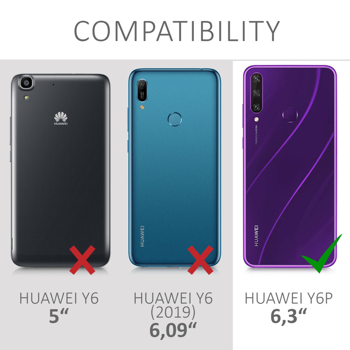 kwmobile Phone Case for Huawei Y6p Case Wireless Charging Protective Cover