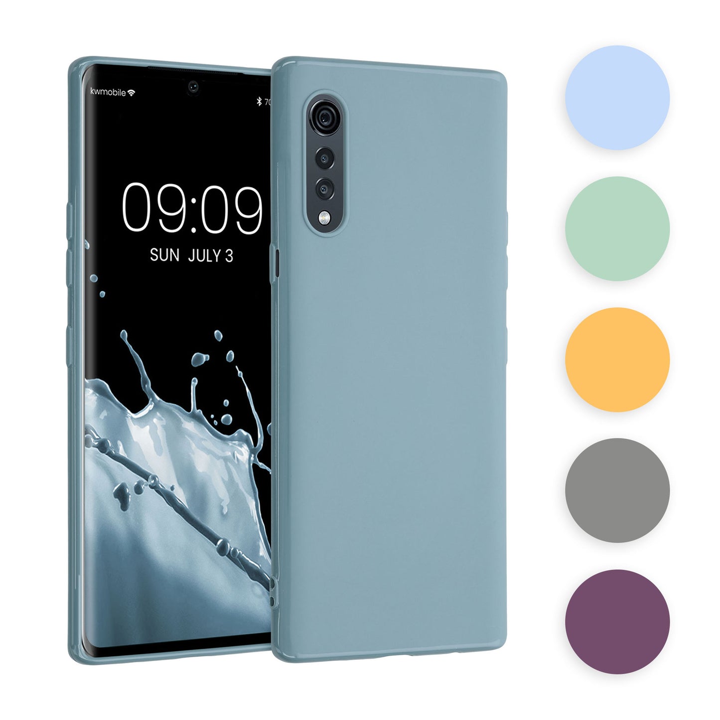 kwmobile Hülle kompatibel mit LG Velvet Hülle - weiches TPU Silikon Case - Cover geeignet für kabelloses Laden - Pastellgrün Pastellgrün  