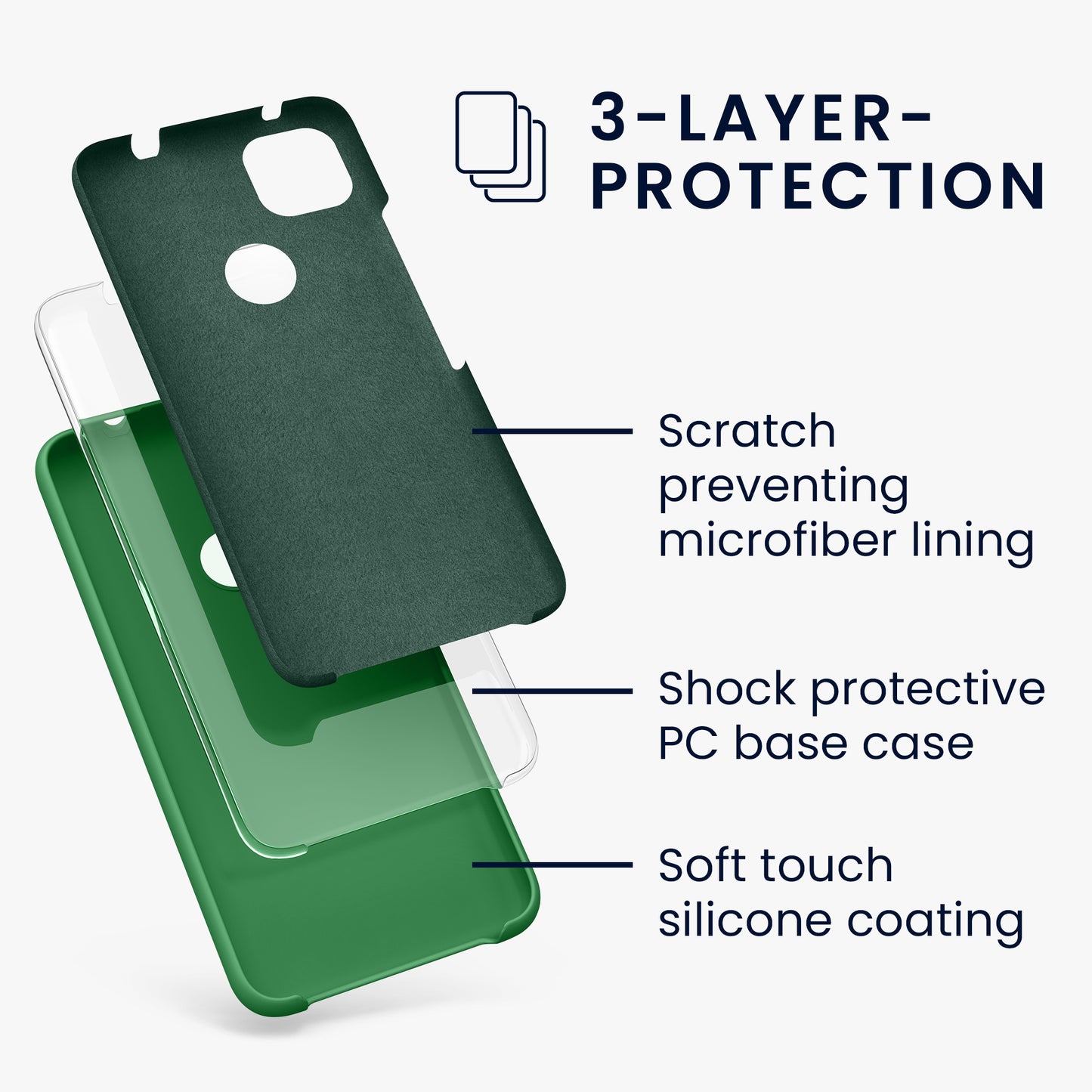kwmobile Phone Case for Google Pixel 4a - Silicone Case - Wireless Charging - Protective Cover