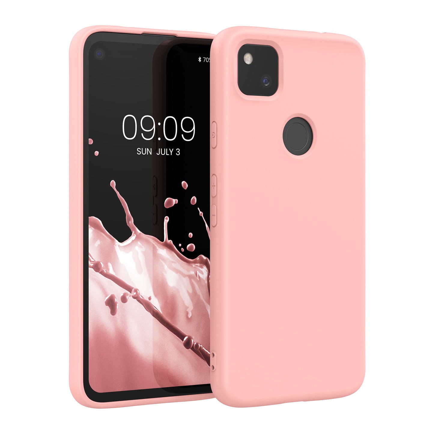 kwmobile Case Compatible with Google Pixel 4a Case Rubberized Silicone Phone Case Protective Cover for Wireless Charging Case