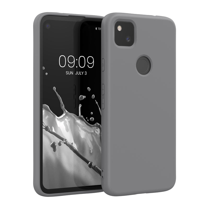 kwmobile Case Compatible with Google Pixel 4a Case Rubberized Silicone Phone Case Protective Cover for Wireless Charging Case