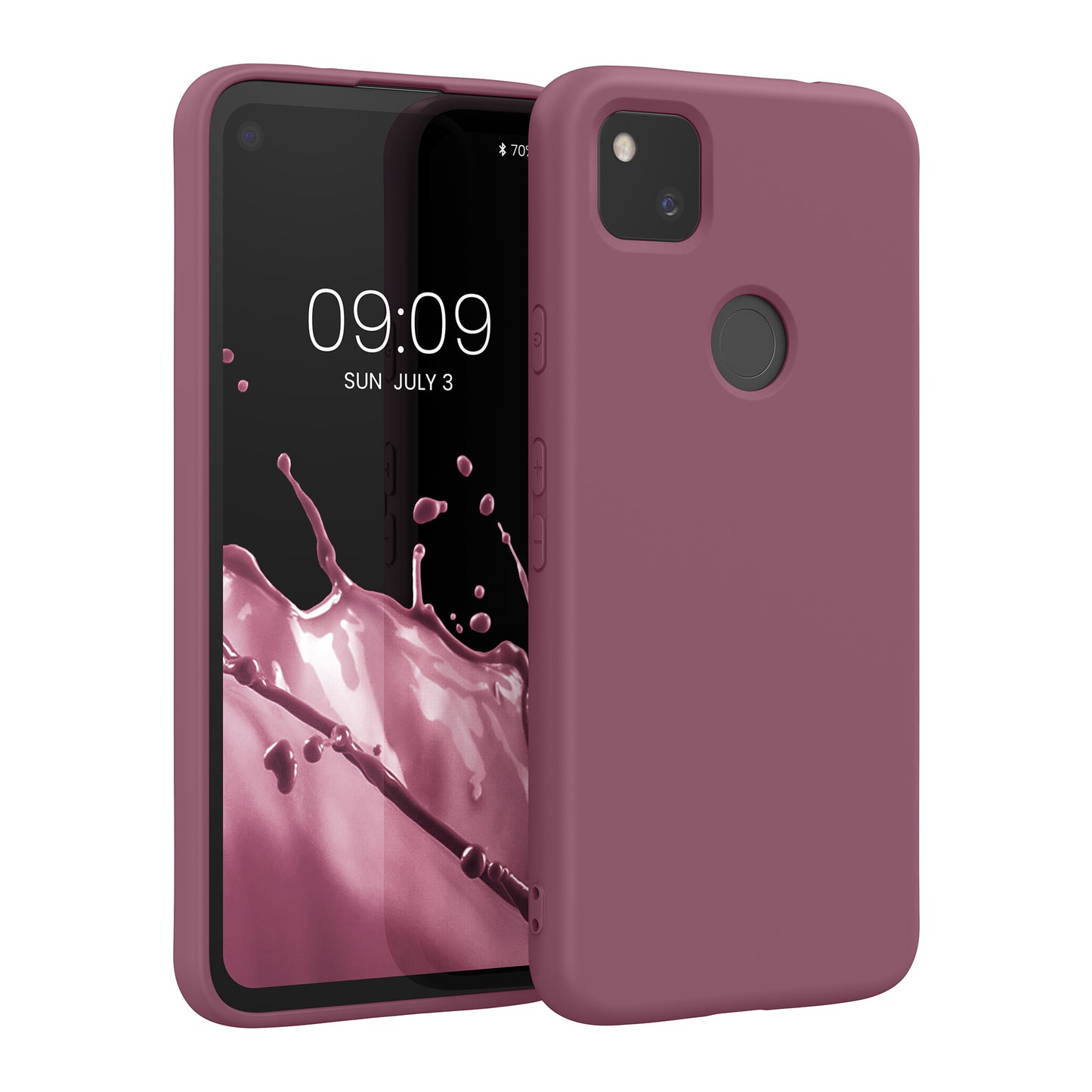 kwmobile Case Compatible with Google Pixel 4a Case Rubberized Silicone Phone Case Protective Cover for Wireless Charging Case