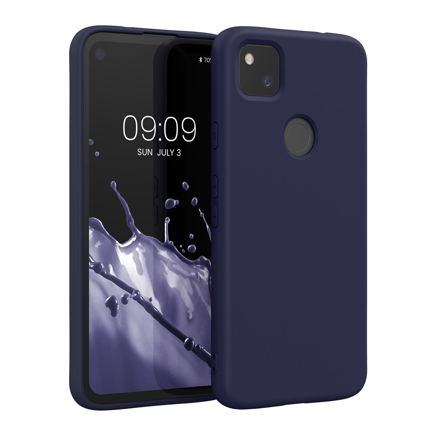 kwmobile Case Compatible with Google Pixel 4a Case Rubberized Silicone Phone Case Protective Cover for Wireless Charging Case