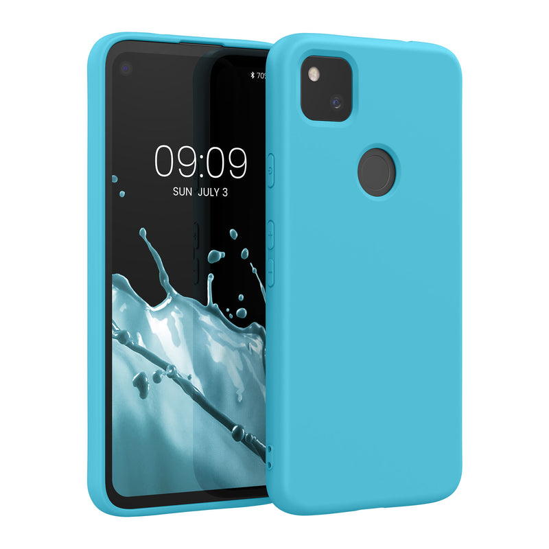 kwmobile Case Compatible with Google Pixel 4a Case Rubberized Silicone Phone Case Protective Cover for Wireless Charging Case