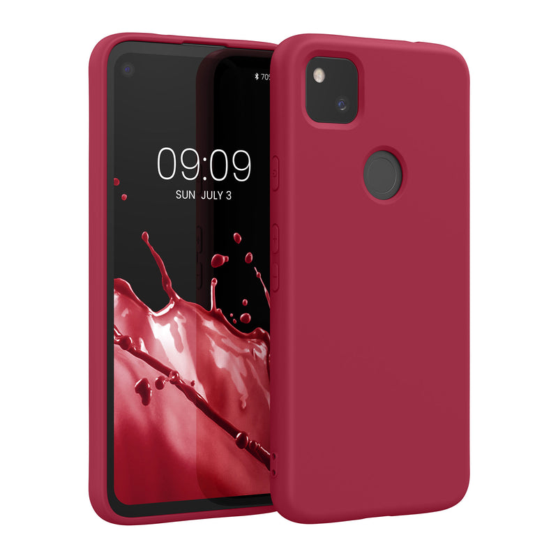 kwmobile Case Compatible with Google Pixel 4a Case Rubberized Silicone Phone Case Protective Cover for Wireless Charging Case