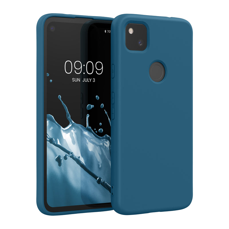 kwmobile Case Compatible with Google Pixel 4a Case Rubberized Silicone Phone Case Protective Cover for Wireless Charging Case