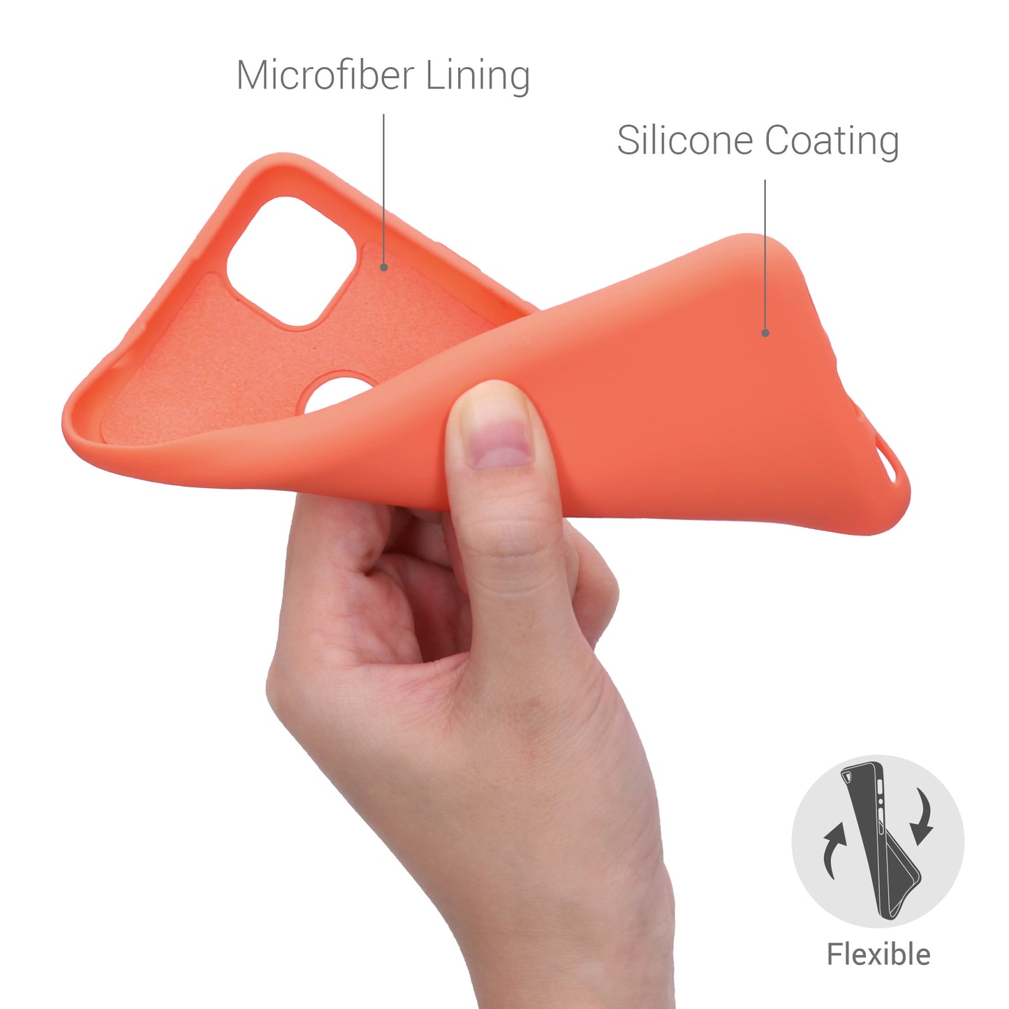 kwmobile Case Compatible with Google Pixel 4a Case Rubberized Silicone Phone Case Protective Cover for Wireless Charging Case