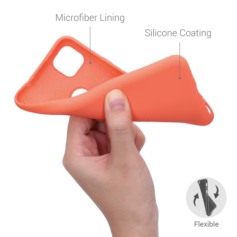 kwmobile Case Compatible with Google Pixel 4a Case Rubberized Silicone Phone Case Protective Cover for Wireless Charging Case