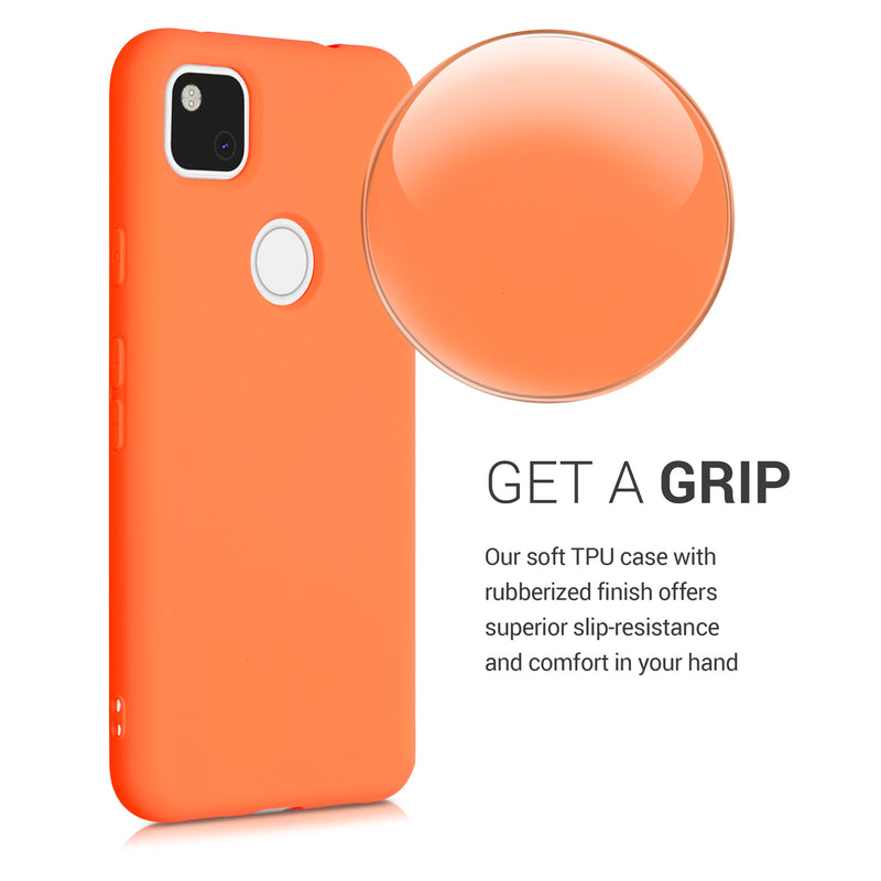 kwmobile Case Compatible with Google Pixel 4a Case Rubberized Silicone Phone Case Protective Cover for Wireless Charging Case
