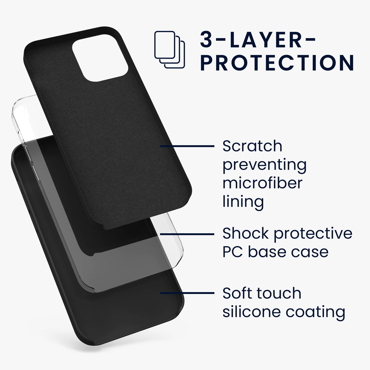 kwmobile Phone Case for iPhone 12 Pro Max - Silicone Cover - Wireless Charging