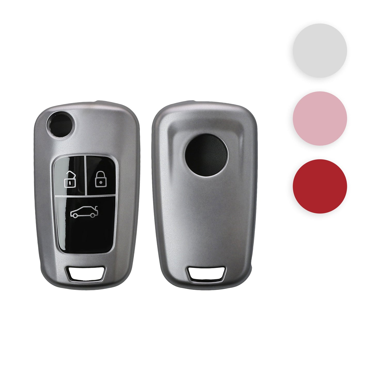 kwmobile Autoschlüssel Hülle kompatibel mit Opel 3-Tasten Klapp Autoschlüssel - Schlüsselhülle Silikon Cover - Schwarz matt Schwarz Schwarz matt  [dsg03]