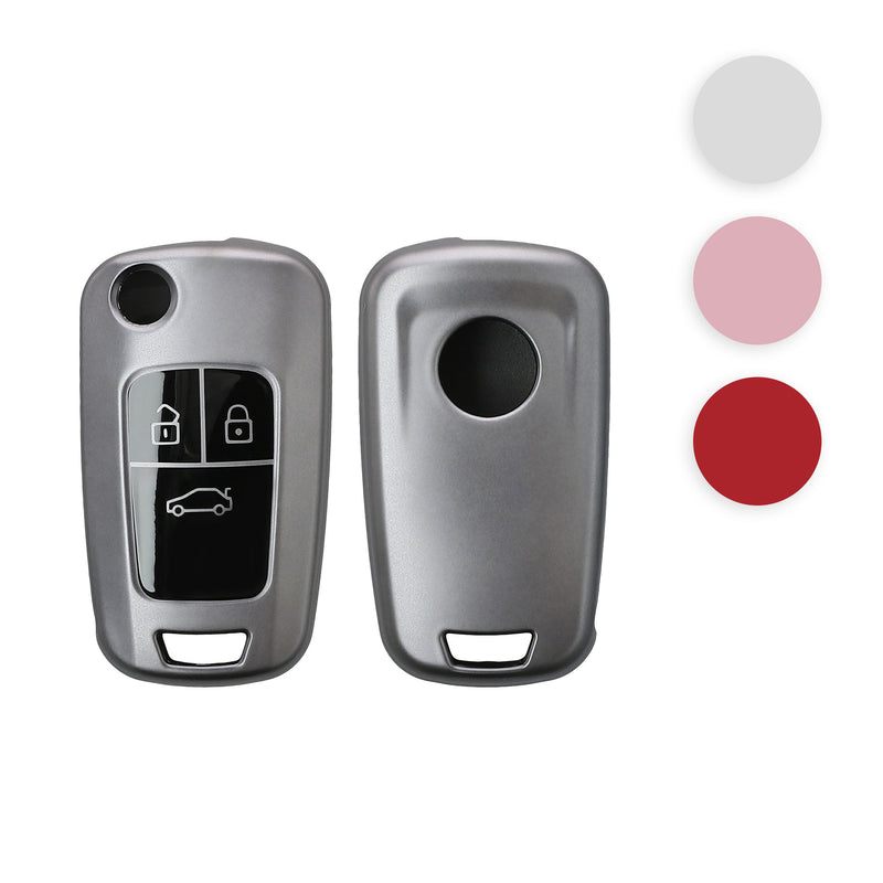 kwmobile Autoschlüssel Hülle kompatibel mit Opel 3-Tasten Klapp Autoschlüssel - Schlüsselhülle Silikon Cover - Schwarz matt Schwarz Schwarz matt  [dsg03]