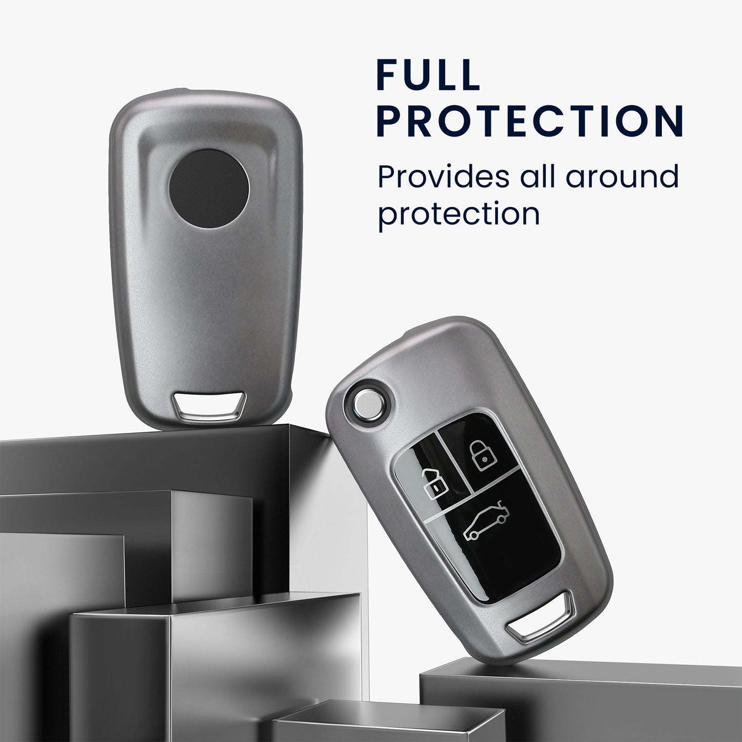 kwmobile Car Key Cover Compatible with Opel 3-Button Flip Car Key - Silicone Protective Cover
