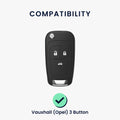 kwmobile Car Key Cover Compatible with Opel 3-Button Flip Car Key - Silicone Protective Cover