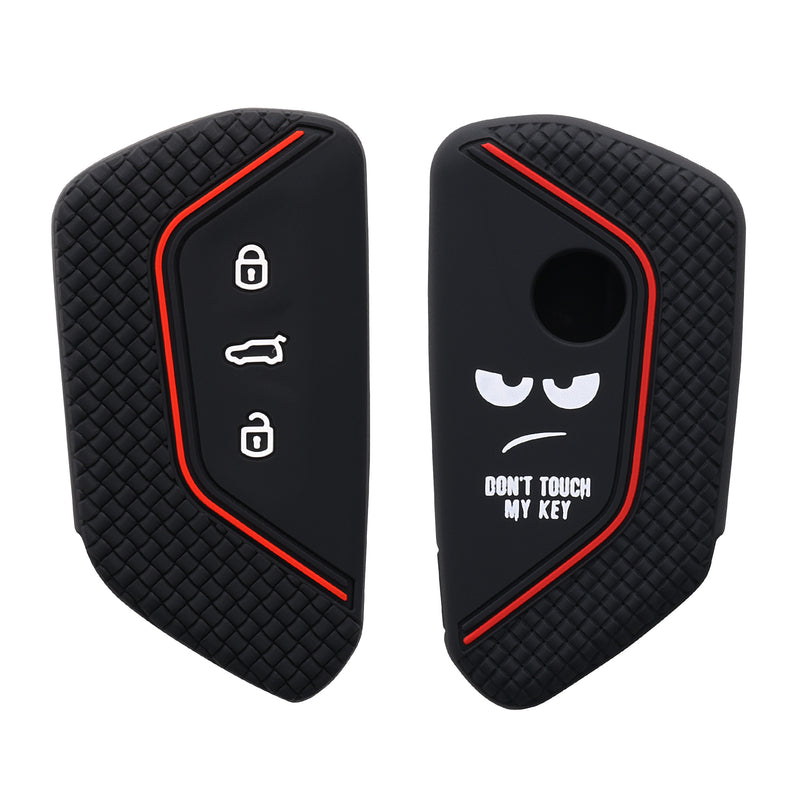 kwmobile Car Key Cover Compatible with VW Golf 8 3-Button Car Key - Key Fob Cover Don't Touch My Key