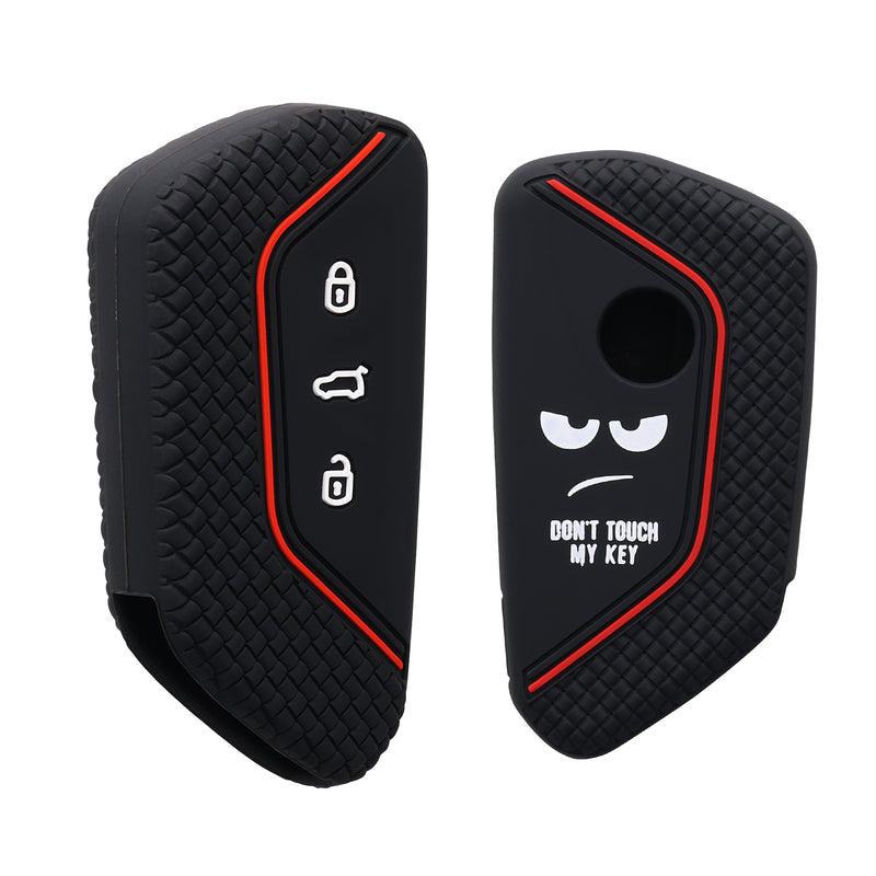 kwmobile Car Key Cover Compatible with VW Golf 8 3-Button Car Key - Key Fob Cover Don't Touch My Key