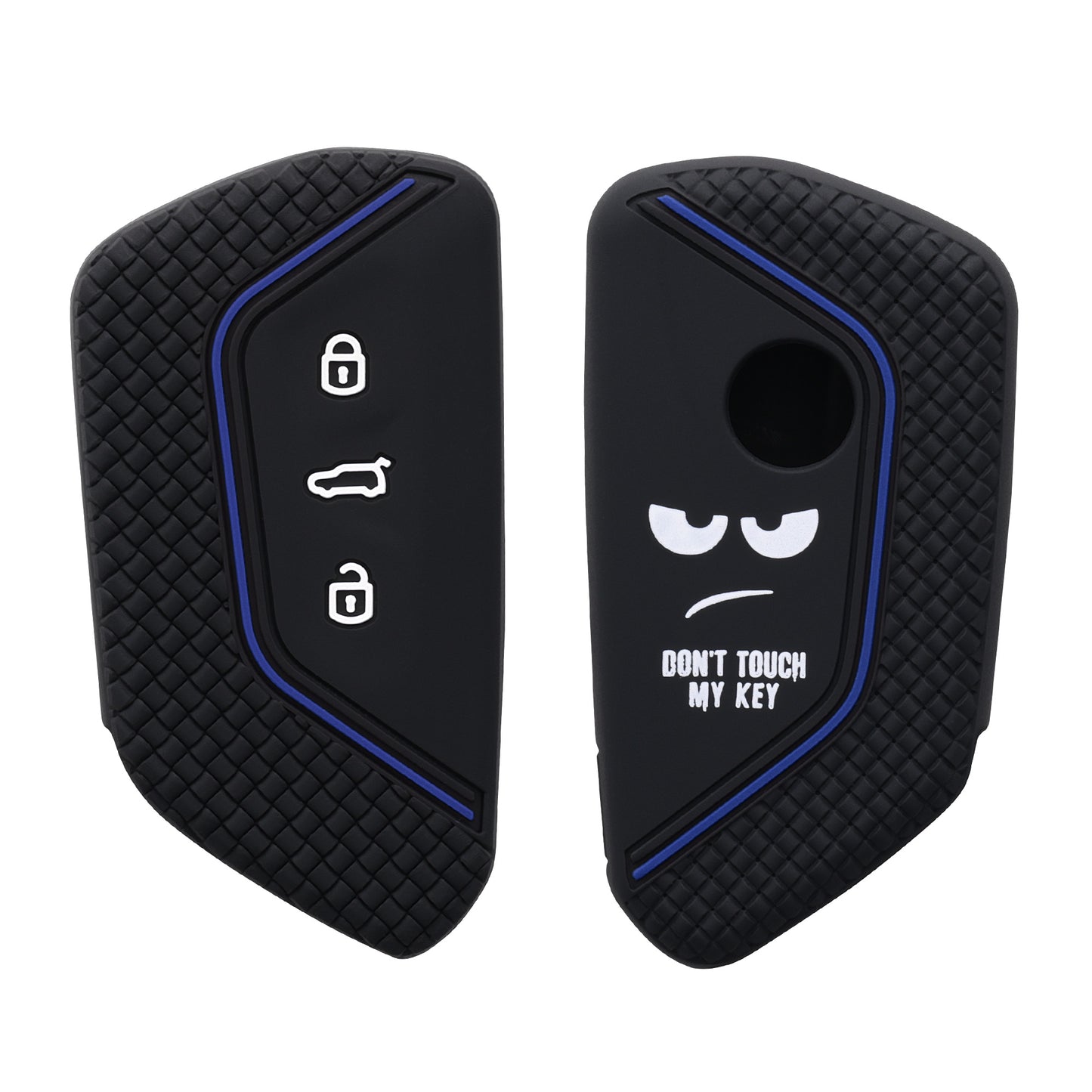 kwmobile Car Key Cover Compatible with VW Golf 8 3-Button Car Key - Key Fob Cover Don't Touch My Key