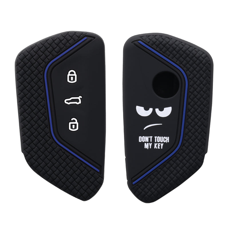 kwmobile Car Key Cover Compatible with VW Golf 8 3-Button Car Key - Key Fob Cover Don't Touch My Key
