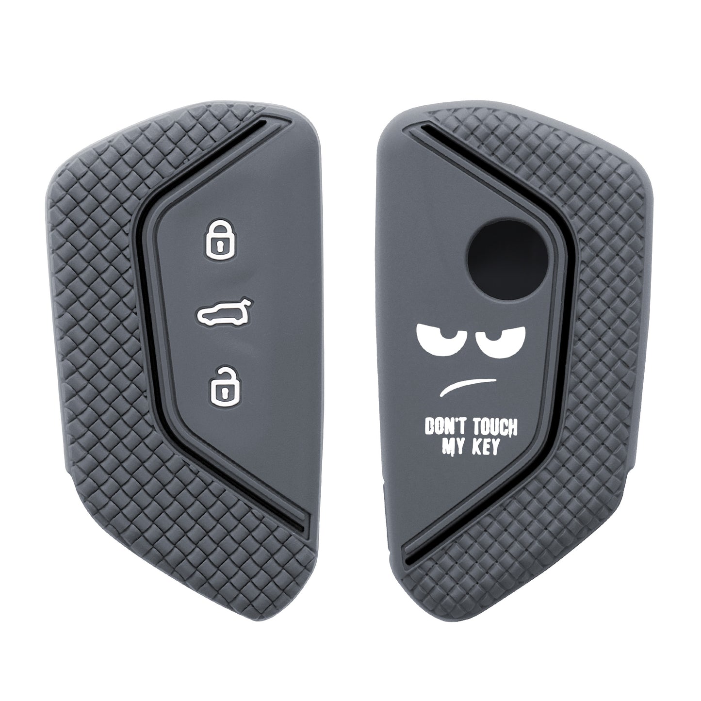 kwmobile Car Key Cover Compatible with VW Golf 8 3-Button Car Key - Key Fob Cover Don't Touch My Key
