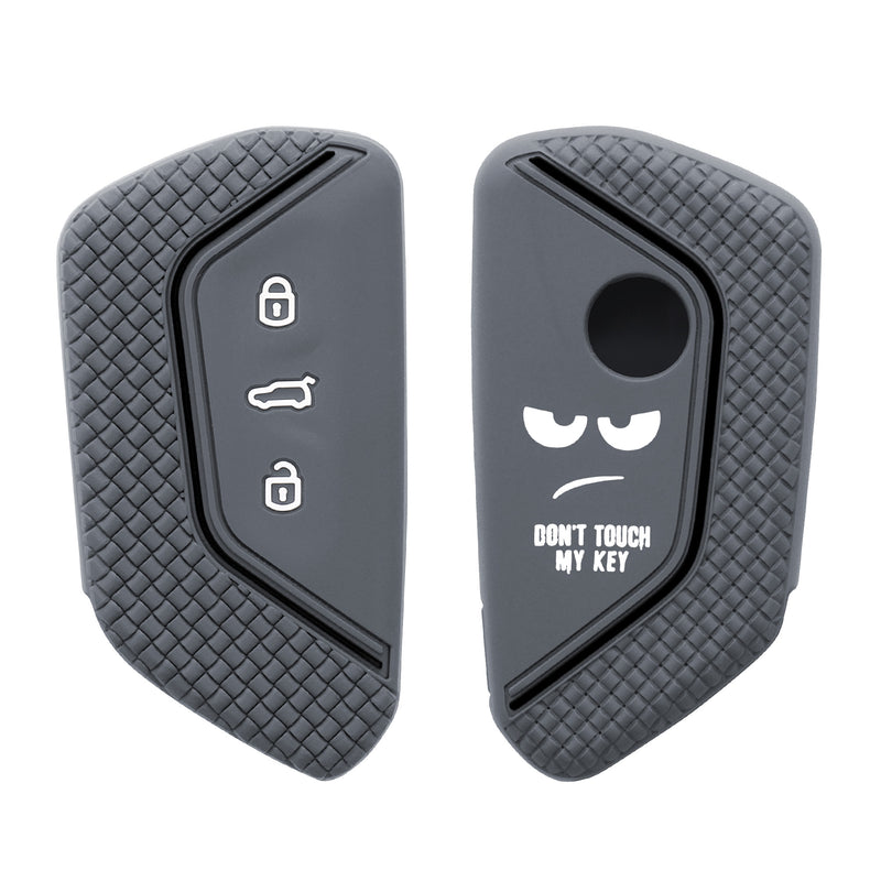 kwmobile Car Key Cover Compatible with VW Golf 8 3-Button Car Key - Key Fob Cover Don't Touch My Key