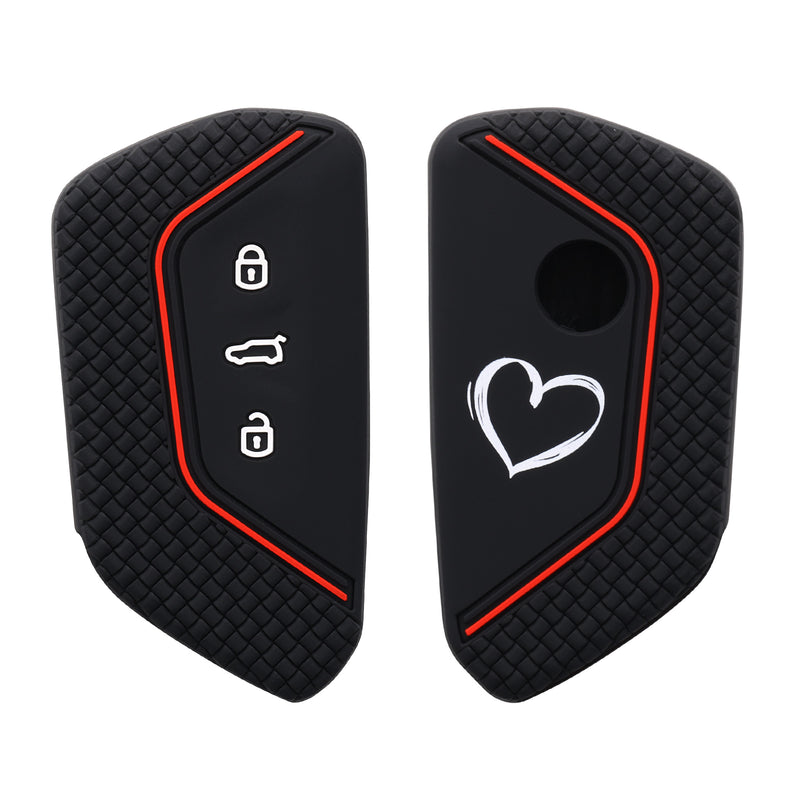 kwmobile Car Key Cover Compatible with VW Golf 8 3-Button Car Key - Key Fob Cover Don't Touch My Key
