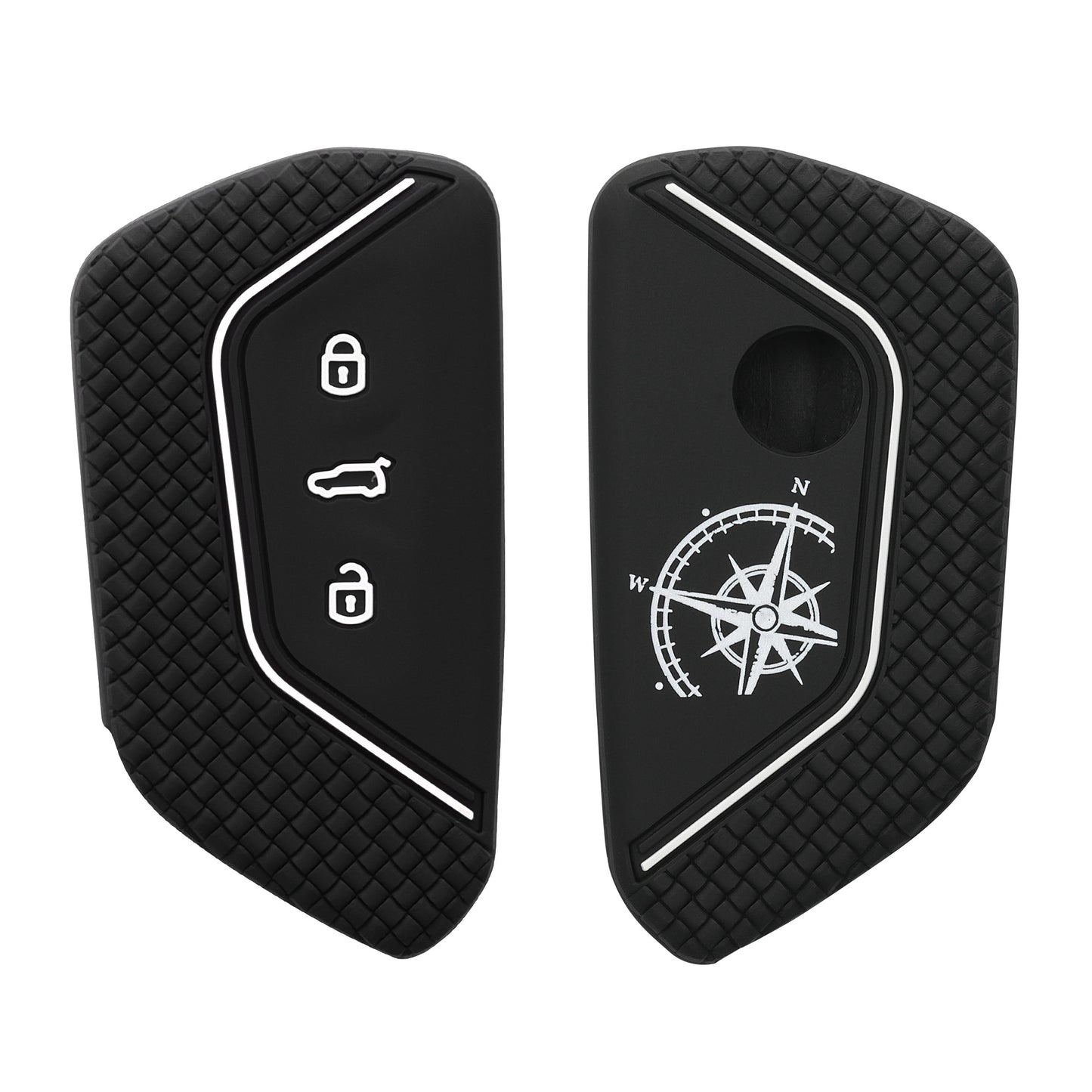 kwmobile Car Key Cover Compatible with VW Golf 8 3-Button Car Key - Key Fob Cover Don't Touch My Key