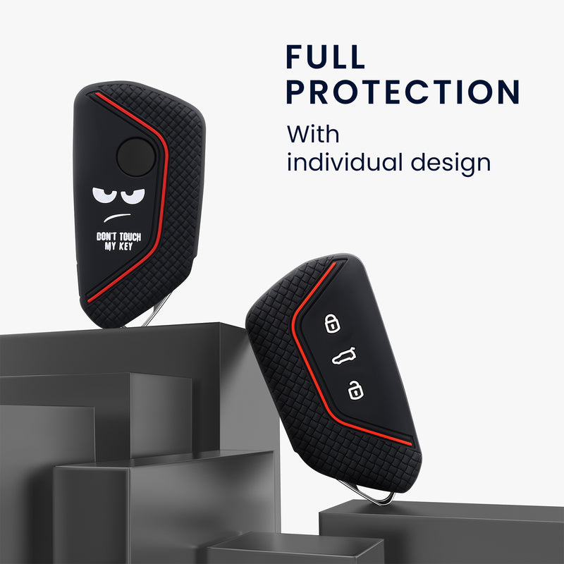 kwmobile Car Key Cover Compatible with VW Golf 8 3-Button Car Key - Key Fob Cover Don't Touch My Key