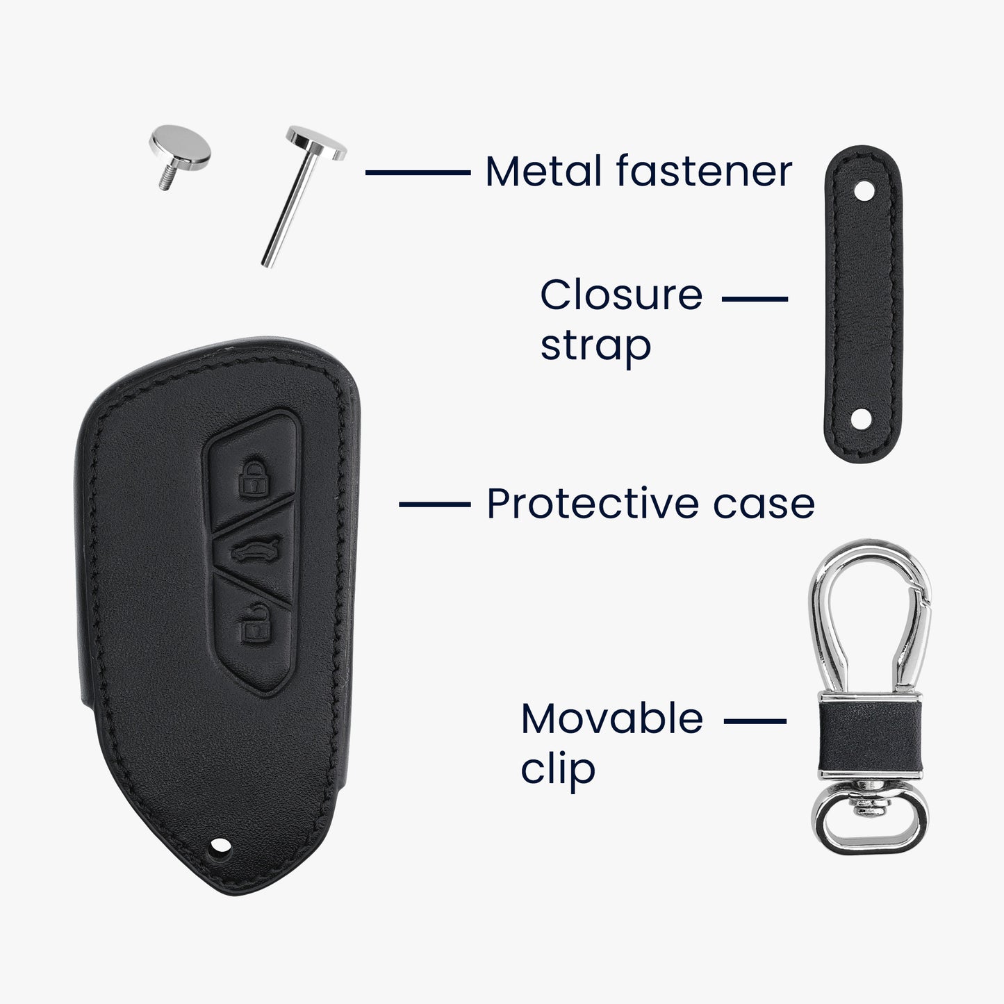 kwmobile Car Key Cover Compatible with VW Golf 8 3-Button Car Key - Key Fob Cover