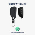kwmobile Car Key Cover Compatible with VW Golf 8 3-Button Car Key - Key Fob Cover
