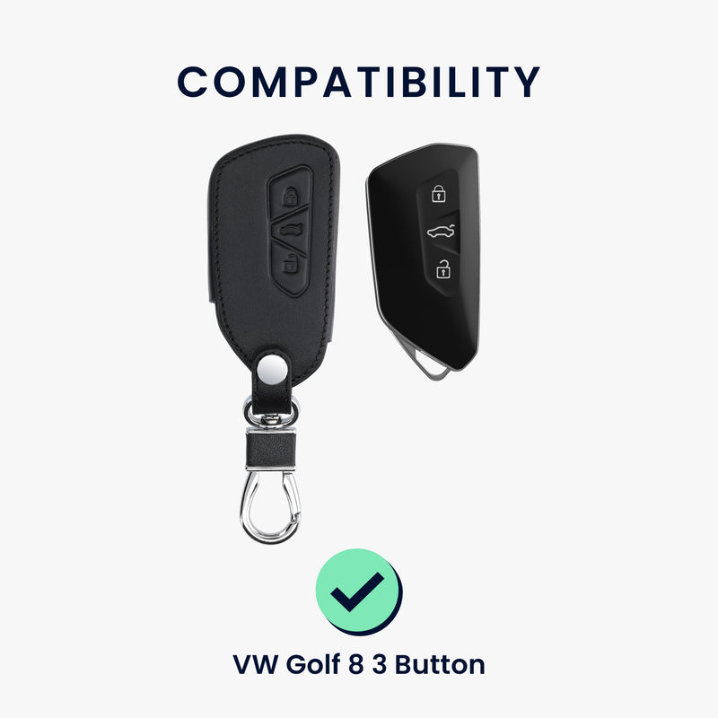 kwmobile Car Key Cover Compatible with VW Golf 8 3-Button Car Key - Key Fob Cover