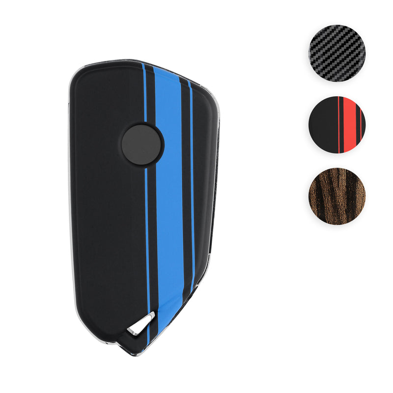kwmobile Autoschlüssel Hülle kompatibel mit VW Golf 8 3-Tasten Autoschlüssel - Hardcover Schutzhülle Schlüsselhülle Cover Carbon Schwarz Schwarz  [dsg01]
